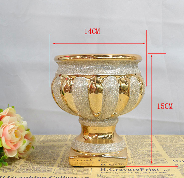 Bình cắm hoa tròn cổ điển kim tuyến